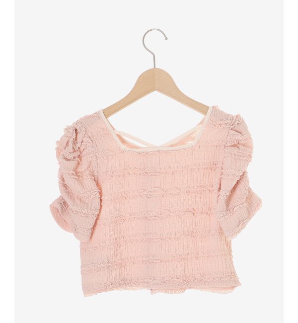  「前後2wayカットレースフリルカーデ」|カーディガン|