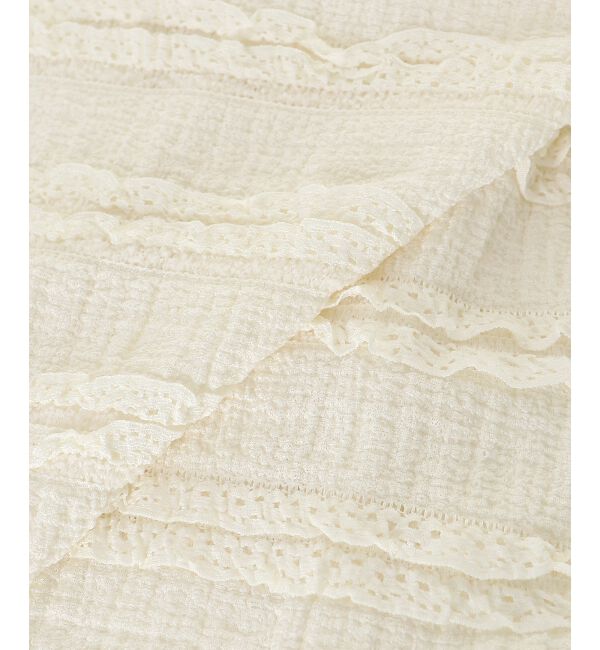  「前後2wayカットレースフリルカーデ」|カーディガン|