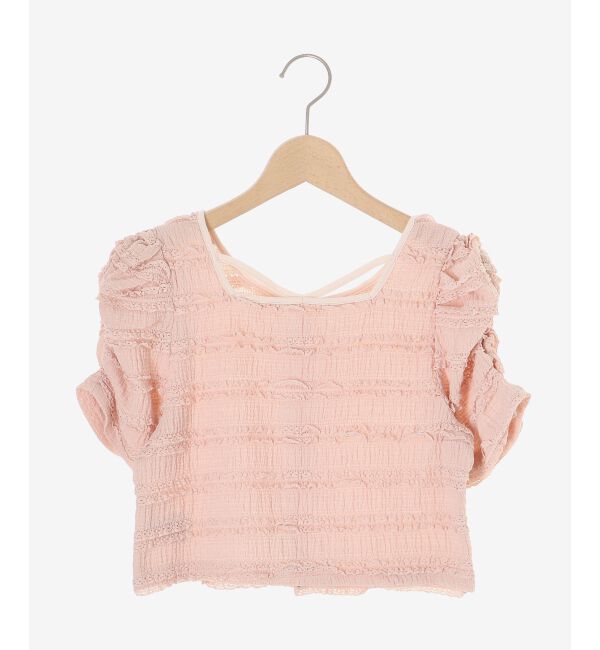  「前後2wayカットレースフリルカーデ」|カーディガン|