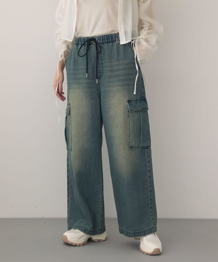 Green Parks「EGOISTブリーチデニムカーゴパンツ」|デニム|