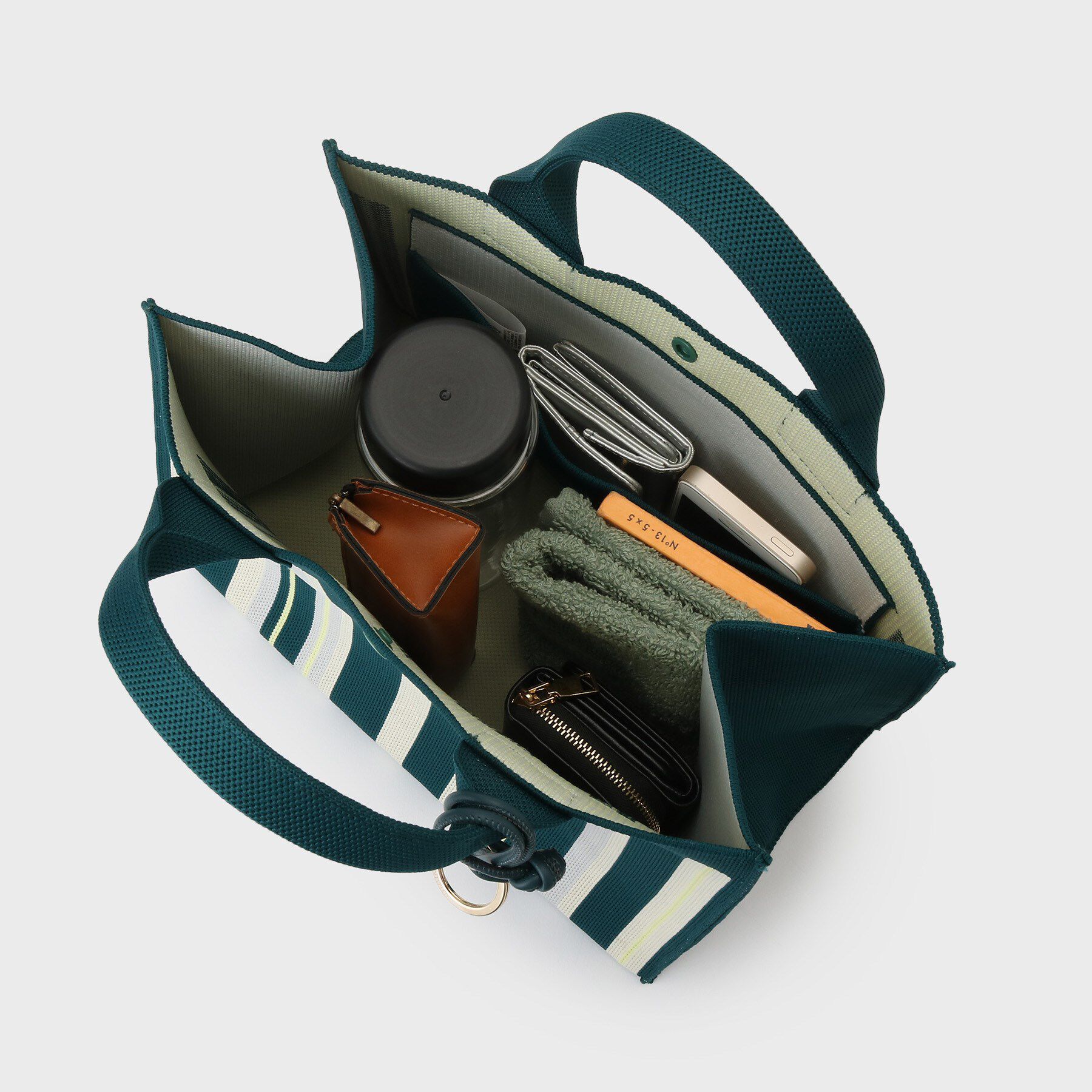 UNTITLED「【手洗い可】マルチストライプニットバッグ」|ハンドバッグ|