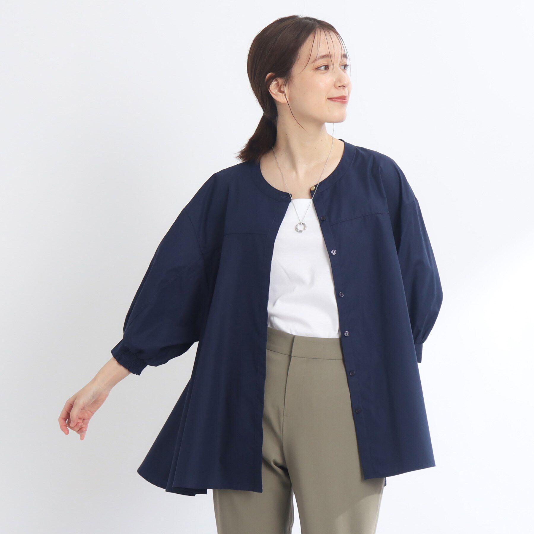 Reflect「【E‐QUALITY／手洗い可／羽織りも可】Aラインシルエットブラウス」|シャツ・ブラウス|