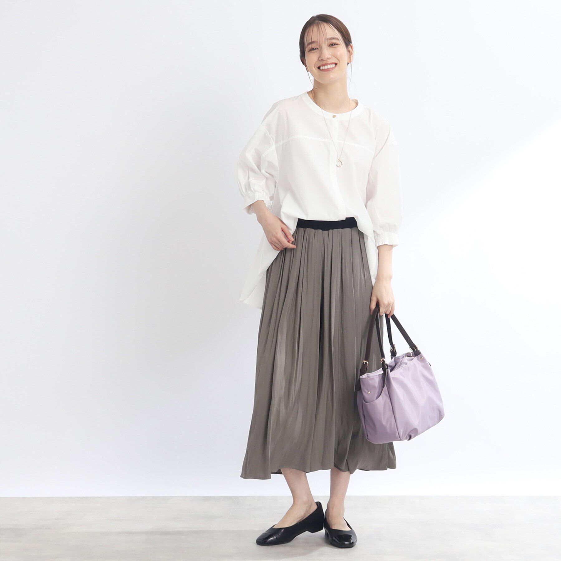 Reflect「【E‐QUALITY／手洗い可／羽織りも可】Aラインシルエットブラウス」|シャツ・ブラウス|