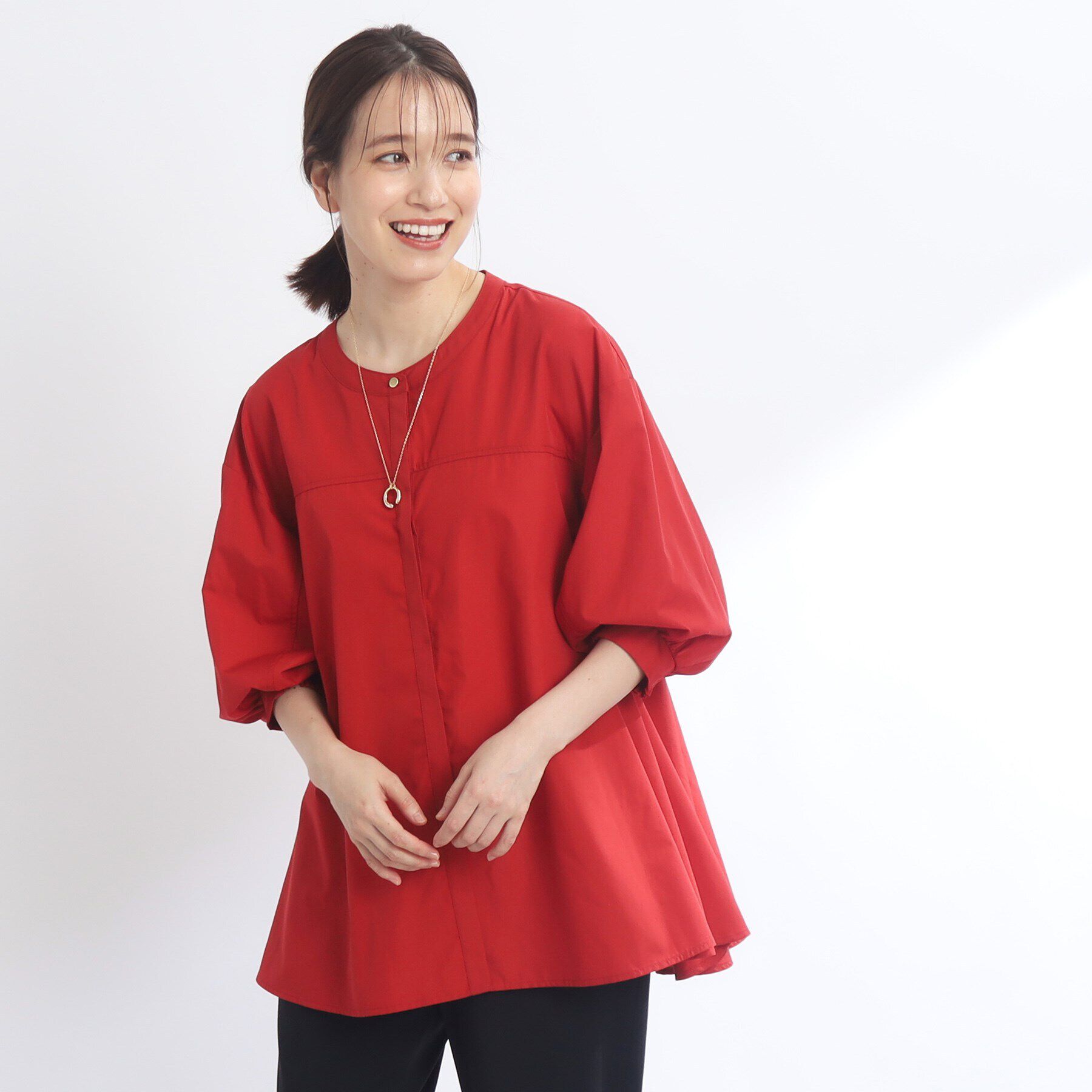 Reflect「【E‐QUALITY／手洗い可／羽織りも可】Aラインシルエットブラウス」|シャツ・ブラウス|