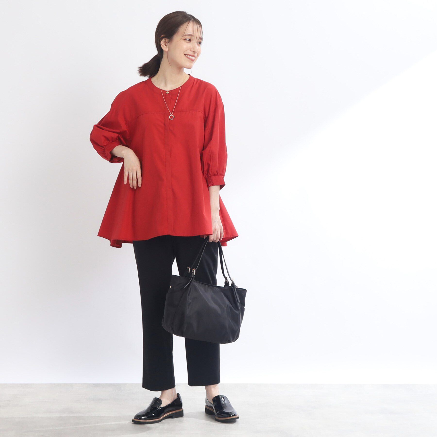 Reflect「【E‐QUALITY／手洗い可／羽織りも可】Aラインシルエットブラウス」|シャツ・ブラウス|