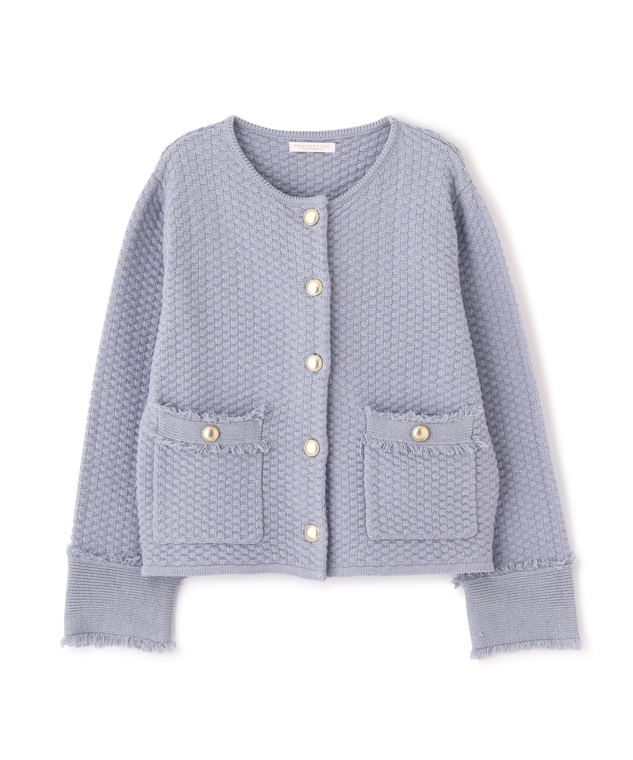 PROPORTION BODY DRESSING「ラメツイードニットカーディガン　WEB限定カラー：キャメル　24AW」|カーディガン|