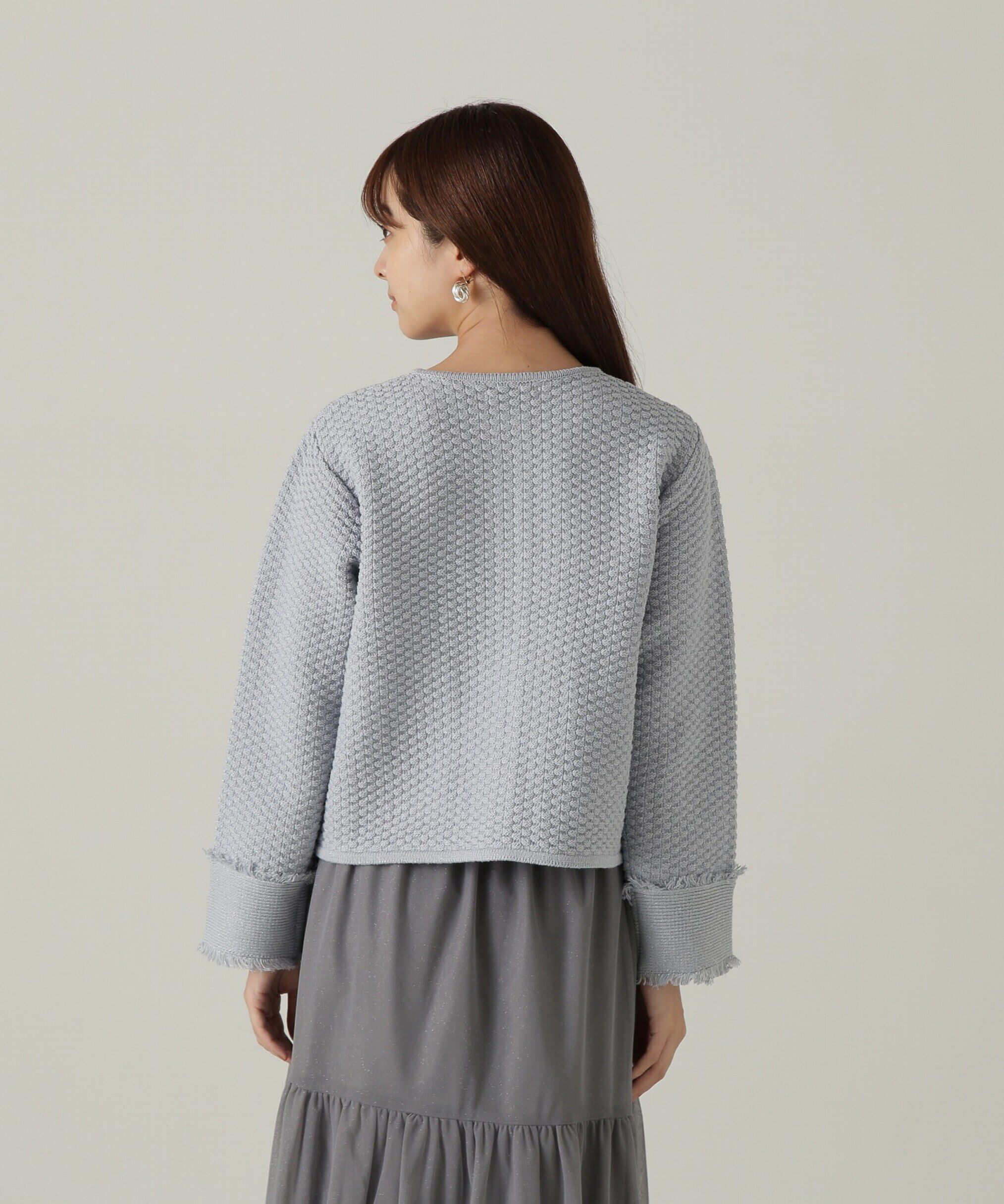 PROPORTION BODY DRESSING「ラメツイードニットカーディガン　WEB限定カラー：キャメル　24AW」|カーディガン|