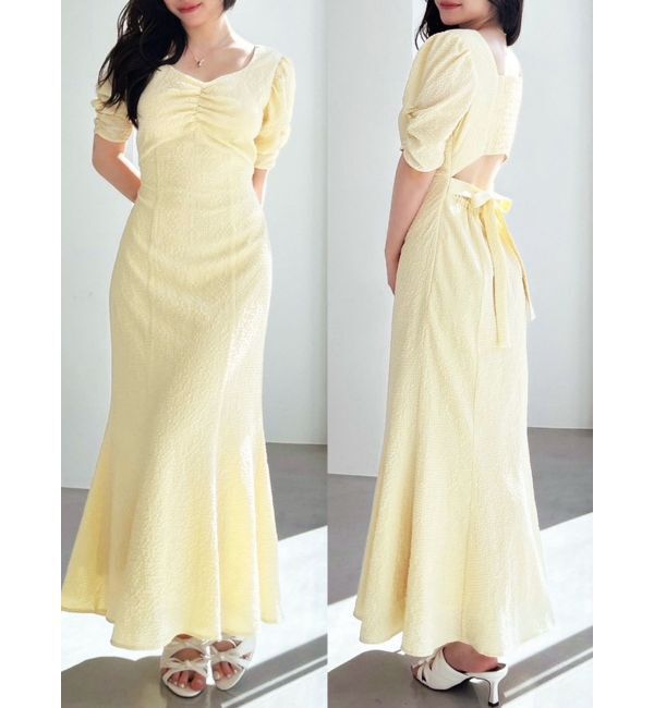 RESEXXY「バックオープンマーメイドワンピース」|ワンピース|イエロー