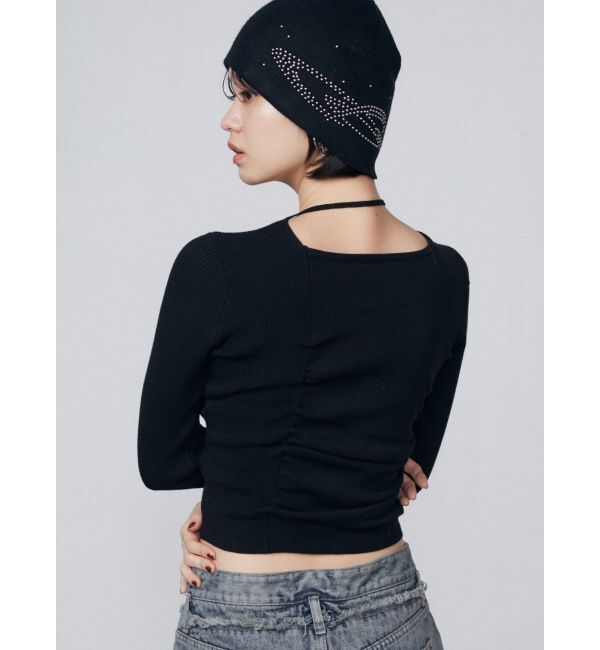 EMODA「チョーカーギャザーフィットニット」|ニット・セーター|