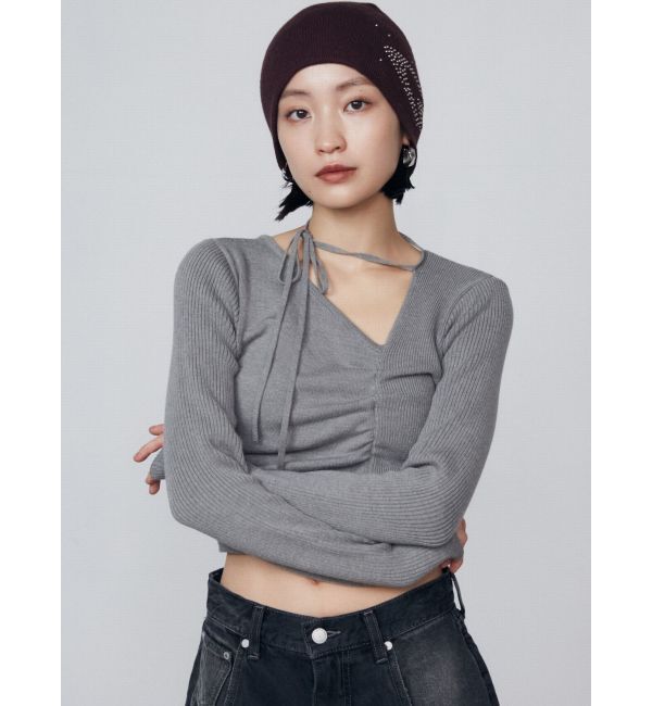 EMODA「チョーカーギャザーフィットニット」|ニット・セーター|