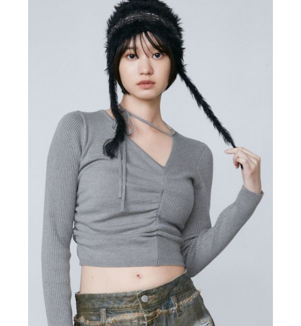 EMODA「チョーカーギャザーフィットニット」|ニット・セーター|