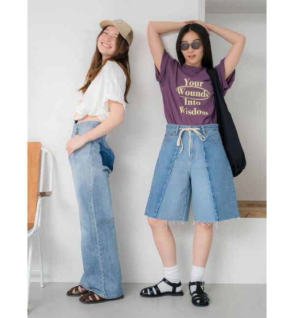 Ungrid「ヴィンテージウォッシュロゴビッグTee」|Tシャツ・カットソー|