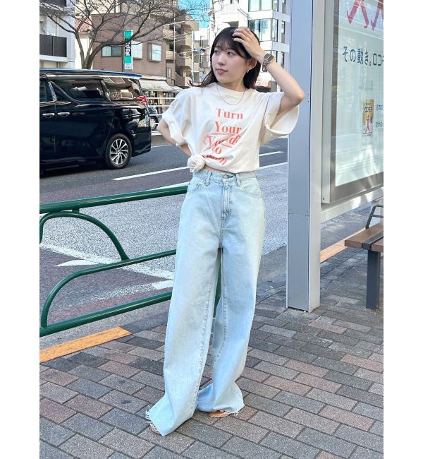 Ungrid「ヴィンテージウォッシュロゴビッグTee」|Tシャツ・カットソー|