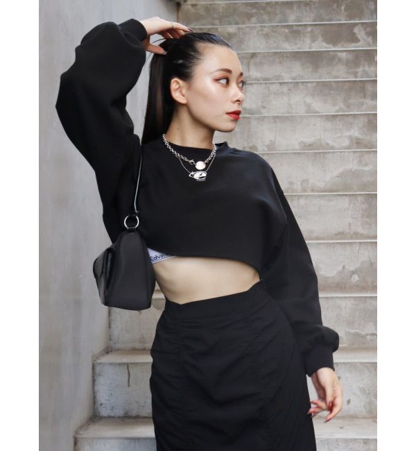 EVRIS「クロップドスウェットトップス【セットアップ着用可能】」|スウェット・ジャージ|