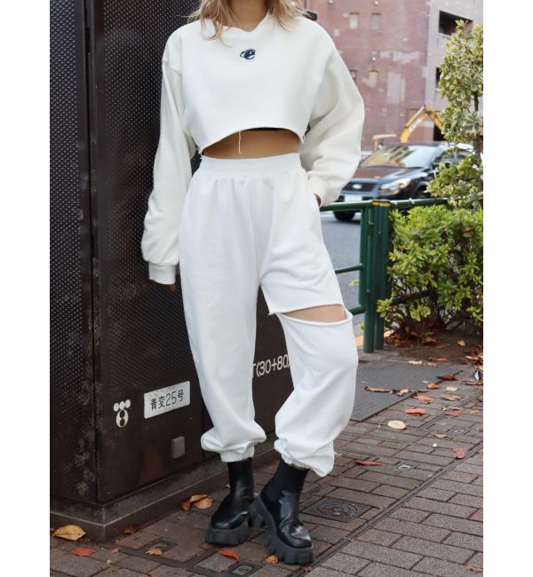 EVRIS「クロップドスウェットトップス【セットアップ着用可能】」|スウェット・ジャージ|