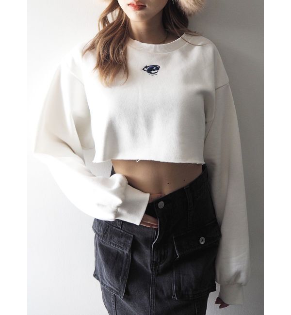 EVRIS「クロップドスウェットトップス【セットアップ着用可能】」|スウェット・ジャージ|