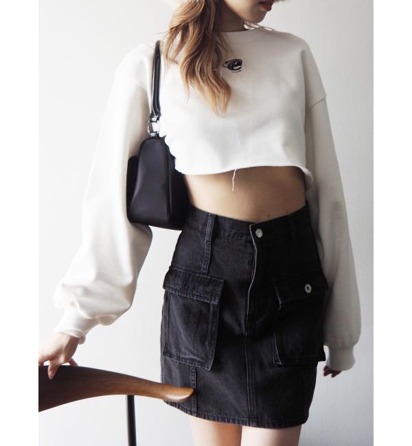 EVRIS「クロップドスウェットトップス【セットアップ着用可能】」|スウェット・ジャージ|