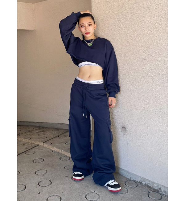 EVRIS「クロップドスウェットトップス【セットアップ着用可能】」|スウェット・ジャージ|