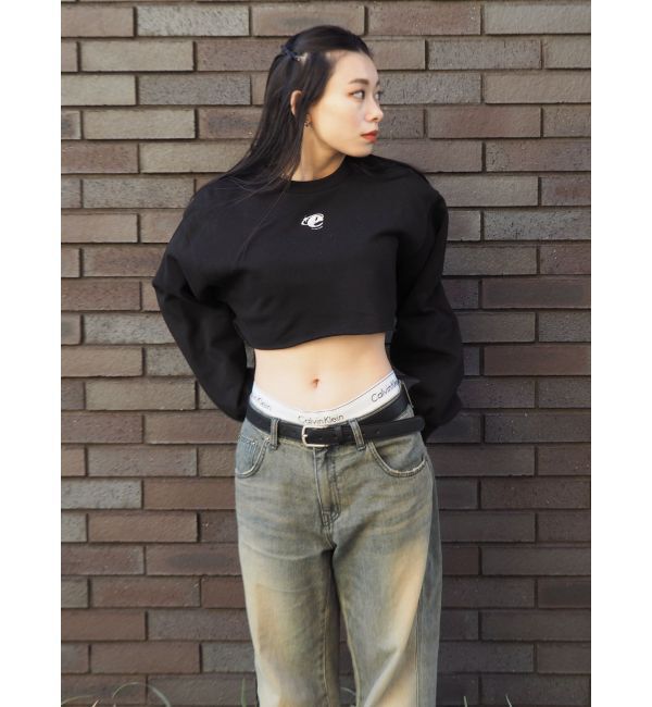 EVRIS「クロップドスウェットトップス【セットアップ着用可能】」|スウェット・ジャージ|