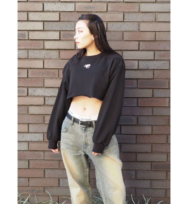 EVRIS「クロップドスウェットトップス【セットアップ着用可能】」|スウェット・ジャージ|
