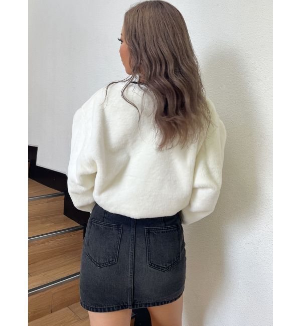 GYDA「ハイウエスSIDEサイドレースアップデニムスカートライクショートパンツ」|スカート|