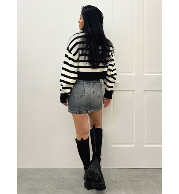 GYDA「ハイウエスSIDEサイドレースアップデニムスカートライクショートパンツ」|スカート|