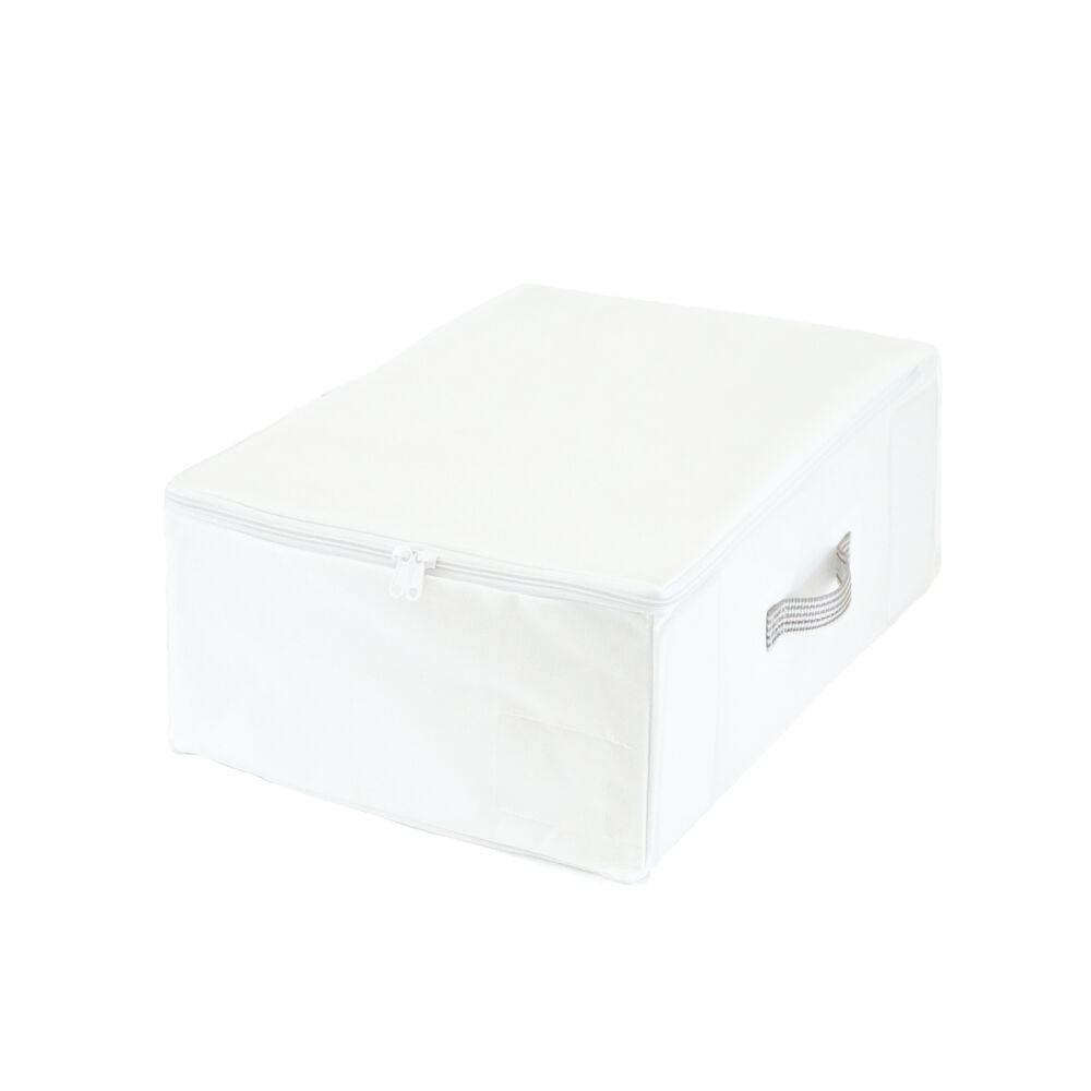 BACKYARD FAMILY「収納ボックス 布 ふた付き 通販 ファスナー 浅型 フタ付き おしゃれ シンプル 白 ホワイト」|その他|ホワイト1