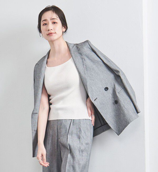 UNITED ARROWS「リブ スクエアネック ニットキャミソール」|ニット・セーター|OFF WHITE