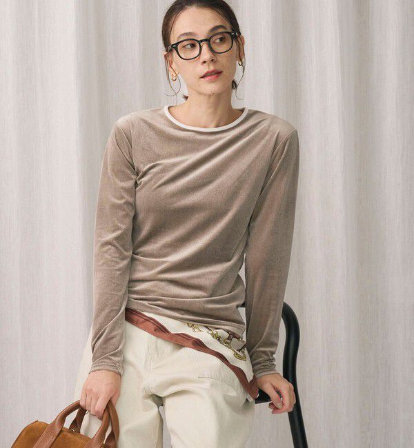 BEAUTY&YOUTH UNITED ARROWS「シアーベロア リンガーロングスリーブTシャツ」|Tシャツ・カットソー|