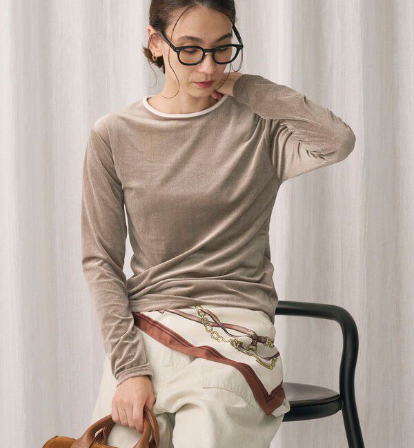BEAUTY&YOUTH UNITED ARROWS「シアーベロア リンガーロングスリーブTシャツ」|Tシャツ・カットソー|