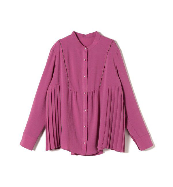 SHIPS for women「《一部追加予約》【WEB限定】〈手洗い可能〉ストレッチ ジョーゼット プリーツ ブラウス」|シャツ・ブラウス|
