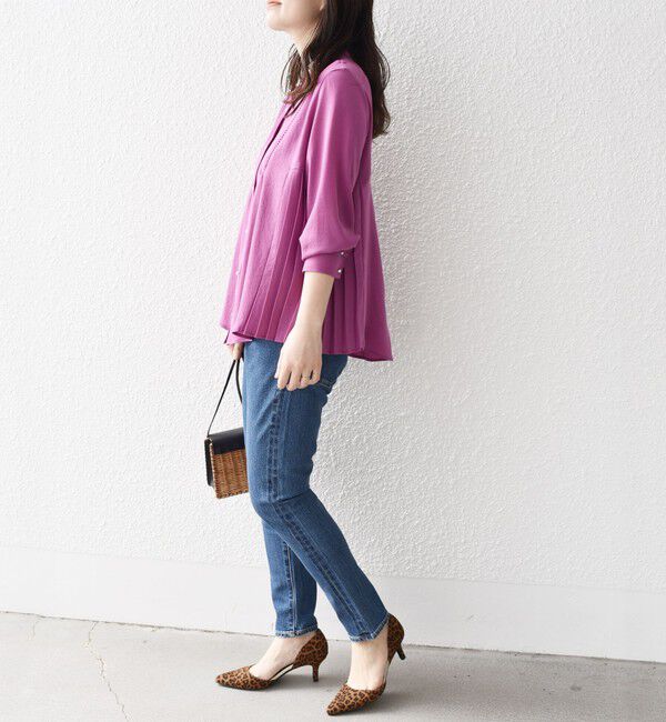 SHIPS for women「《一部追加予約》【WEB限定】〈手洗い可能〉ストレッチ ジョーゼット プリーツ ブラウス」|シャツ・ブラウス|