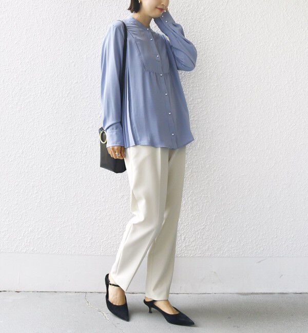 SHIPS for women「《一部追加予約》【WEB限定】〈手洗い可能〉ストレッチ ジョーゼット プリーツ ブラウス」|シャツ・ブラウス|