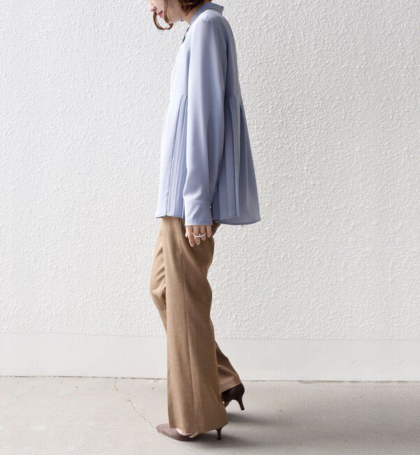 SHIPS for women「《一部追加予約》【WEB限定】〈手洗い可能〉ストレッチ ジョーゼット プリーツ ブラウス」|シャツ・ブラウス|