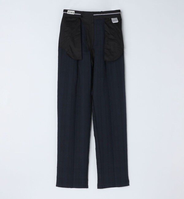 SHIPS「BERNARD ZINS: WALLIS コットン/リネン チェック スラックス」|スラックス|