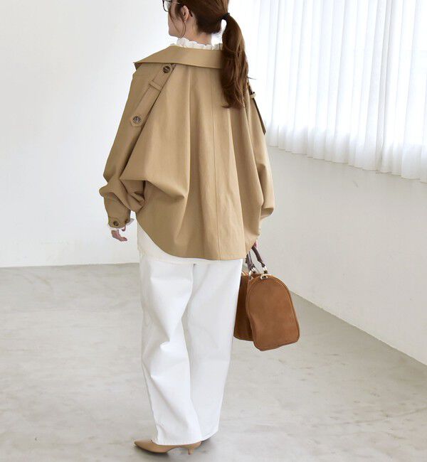 quaranciel「《予約》quaranciel: ドルマンスリーブ ショート トレンチ コート」|トレンチコート|