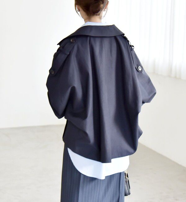 quaranciel「《予約》quaranciel: ドルマンスリーブ ショート トレンチ コート」|トレンチコート|