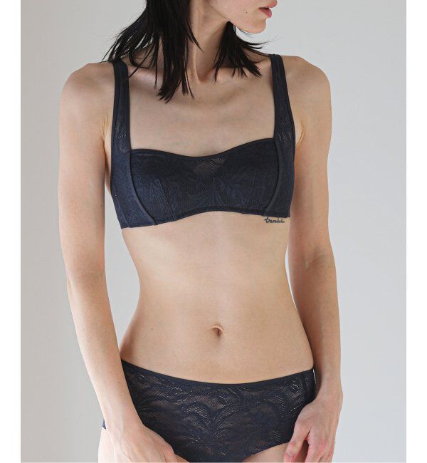 EMILYWEEK「フローラルレースブラ」|インナー|ネイビー