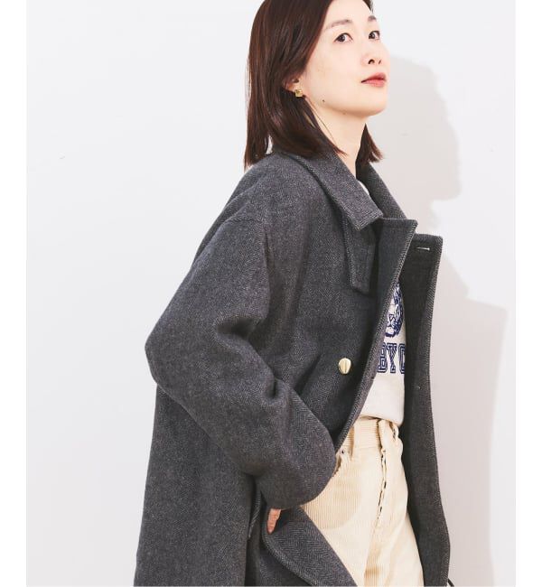 追加》SUPER120/MANTECOステンカラーショートコート（journal standard