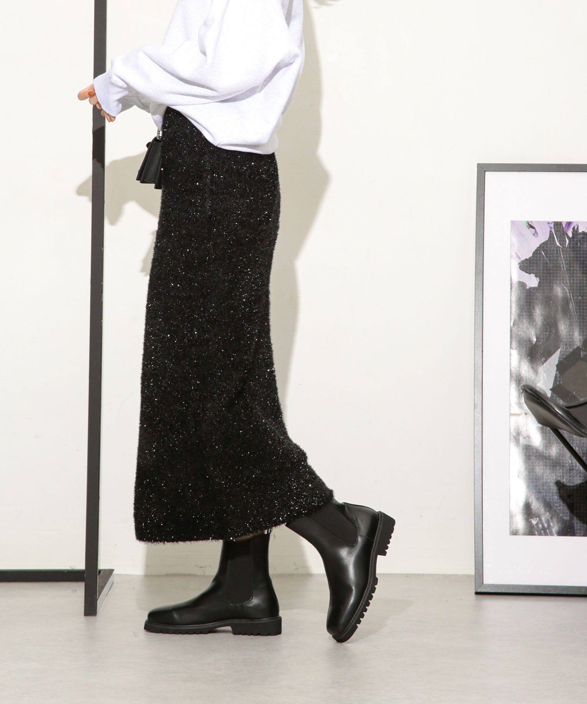 nano･universe「ラメシャギーニットスカート」|スカート|