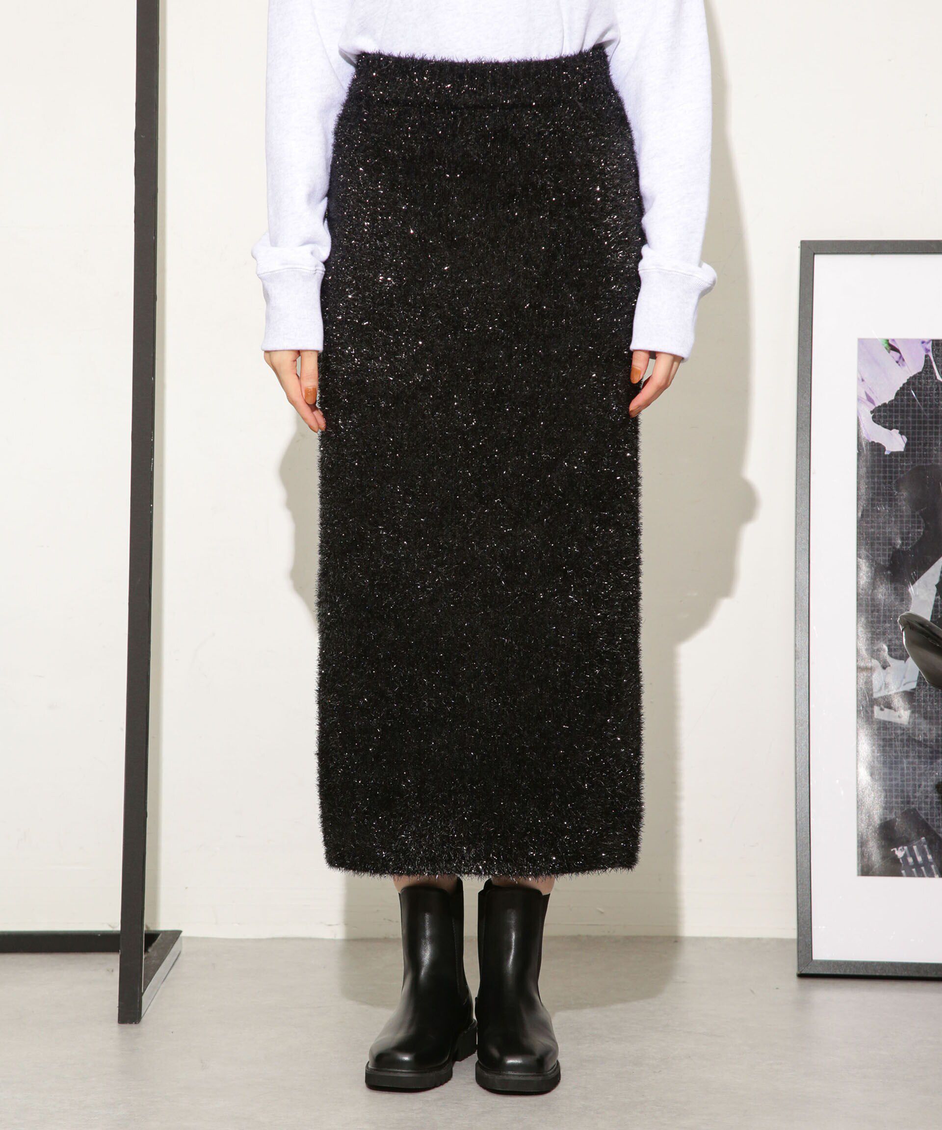 nano･universe「ラメシャギーニットスカート」|スカート|