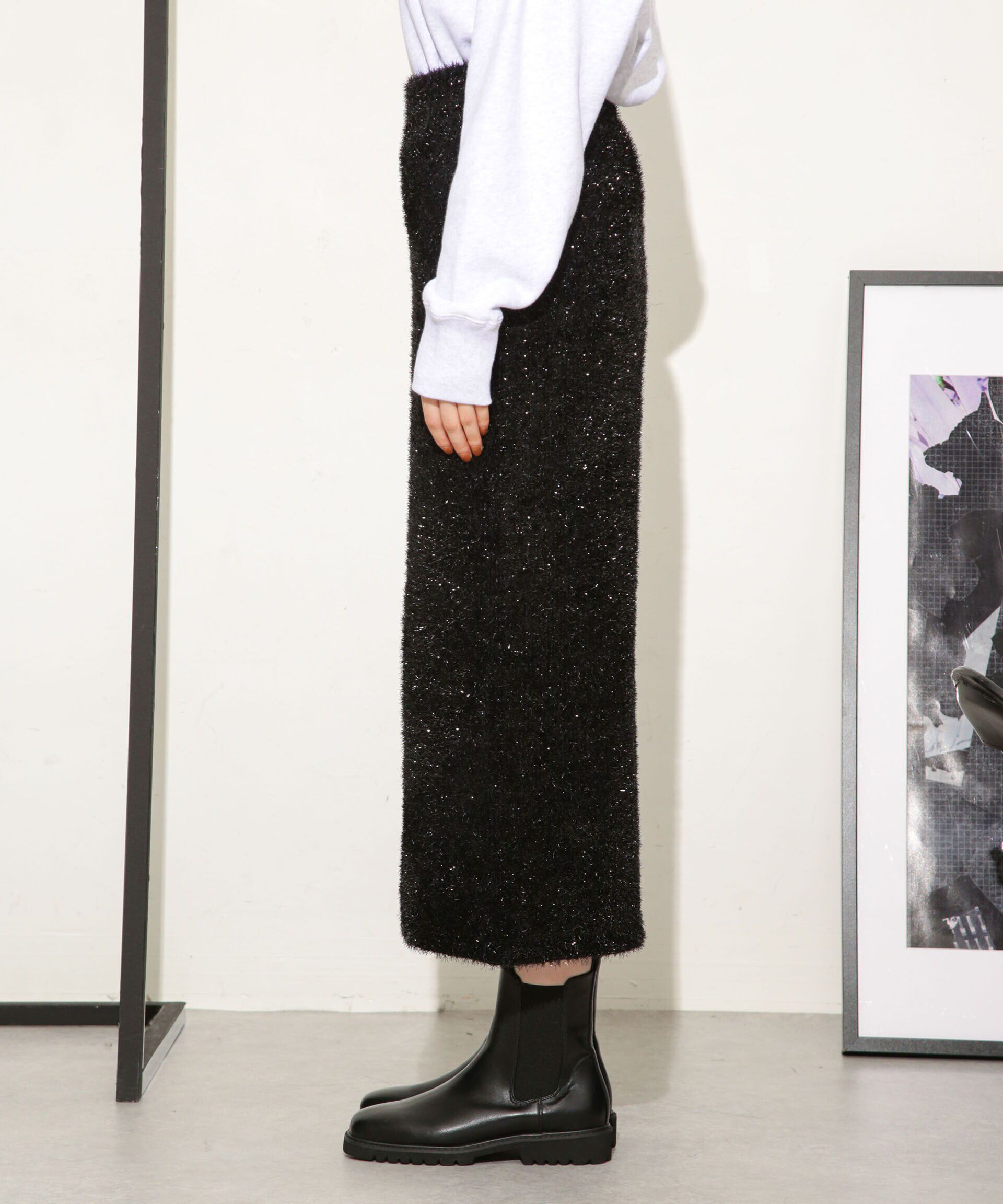 nano･universe「ラメシャギーニットスカート」|スカート|