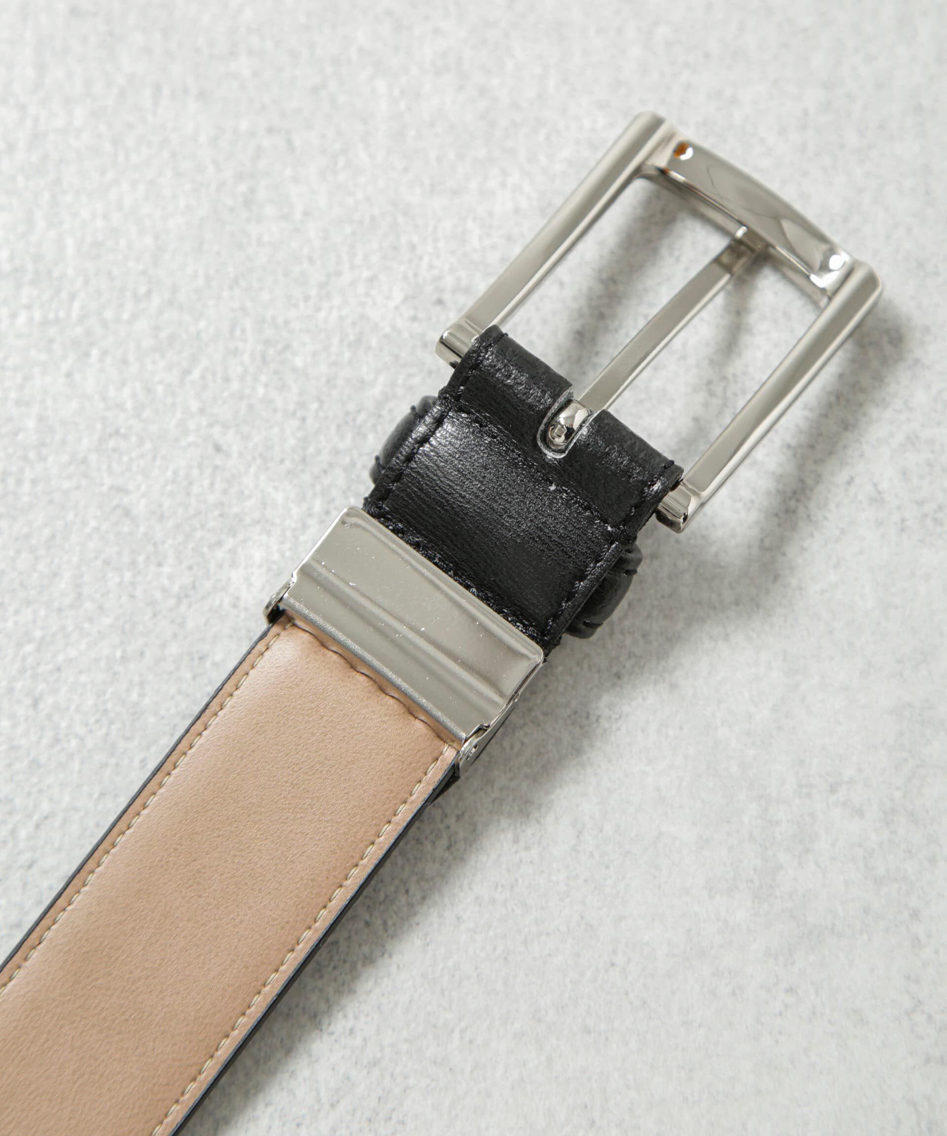 nano･universe「日本製 水シボスプリットレザーベルト」|ベルト|