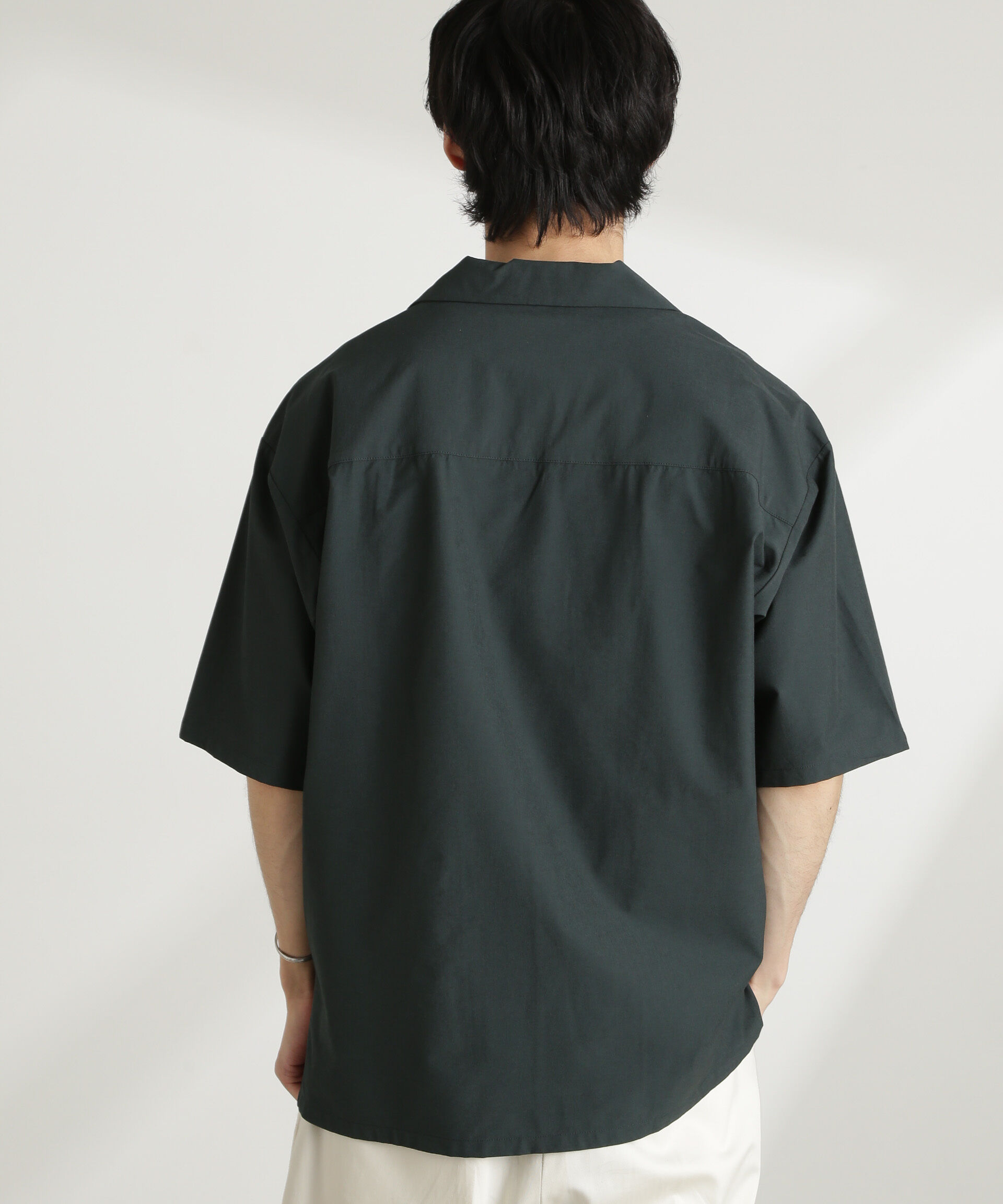 nano･universe「ストレッチワイドオープンカラーシャツ 半袖(セットアップ可)」|シャツ・ブラウス|