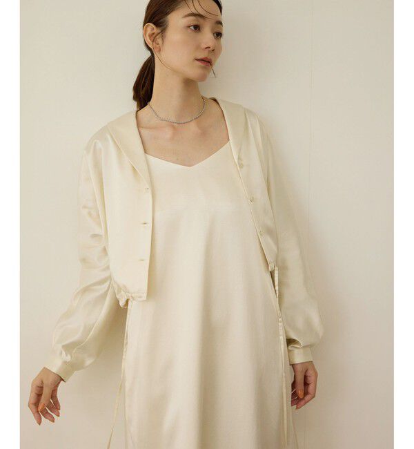 ROPE「【洗える】シャイニーサテンブラウス/セットアップ対応」|シャツ・ブラウス|