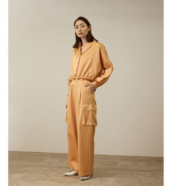 ROPE「【洗える】シャイニーサテンブラウス/セットアップ対応」|シャツ・ブラウス|