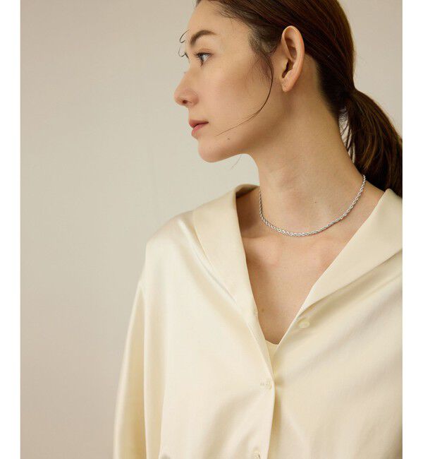 ROPE「【洗える】シャイニーサテンブラウス/セットアップ対応」|シャツ・ブラウス|