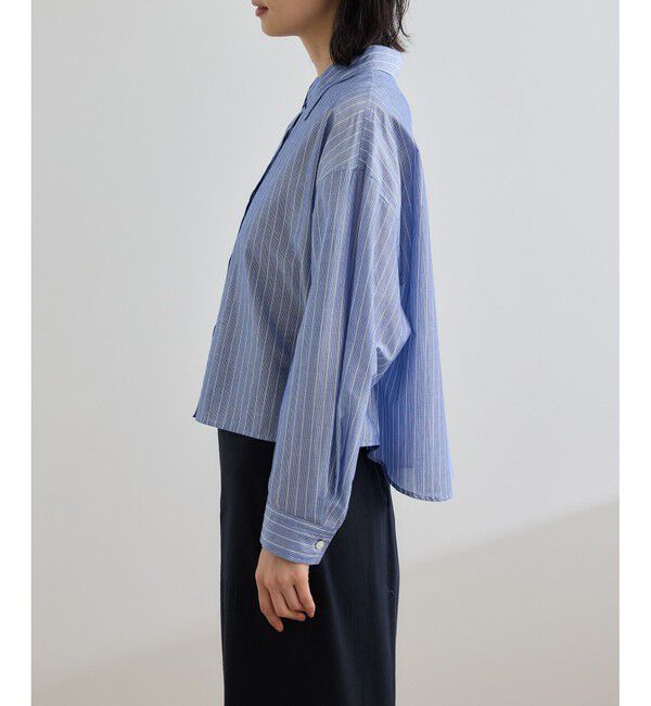 ROPE「【洗える】コットンシアークロップドシャツブラウス」|シャツ・ブラウス|