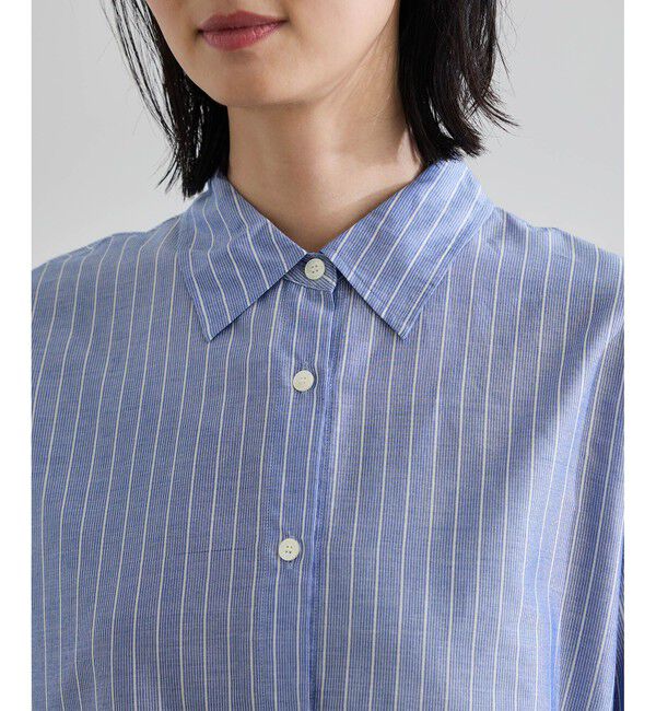 ROPE「【洗える】コットンシアークロップドシャツブラウス」|シャツ・ブラウス|