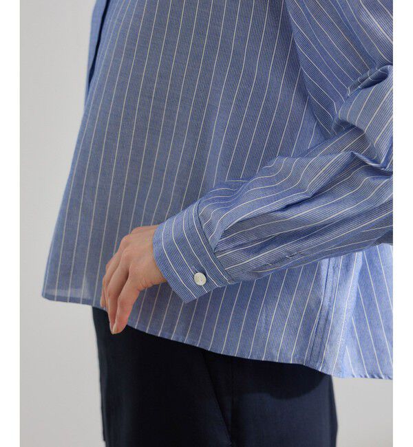 ROPE「【洗える】コットンシアークロップドシャツブラウス」|シャツ・ブラウス|